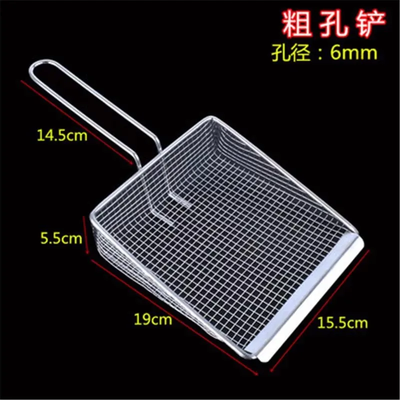 Stainless Steel Chicken Fried Spade French fries Oil Filter Spoon Net Basket Potato shovel Strainer colador acero inoxidable