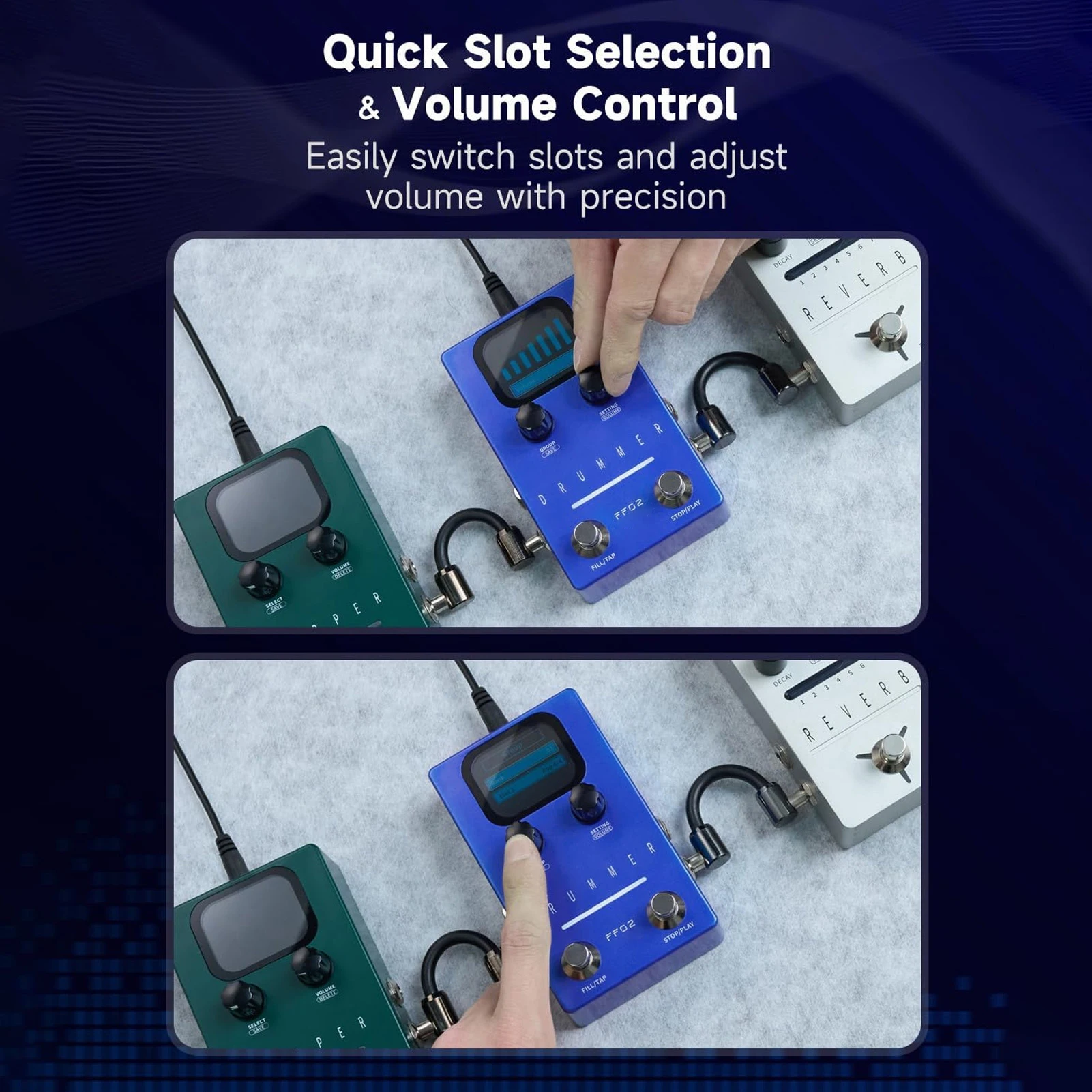 FLAMMA Drum Machine Gitarreneffektpedal 121 Drum Grooves 11 Stile Rhythmuspedal 66 anpassbare Steckplätze Rhythmische Gitarreneffekte