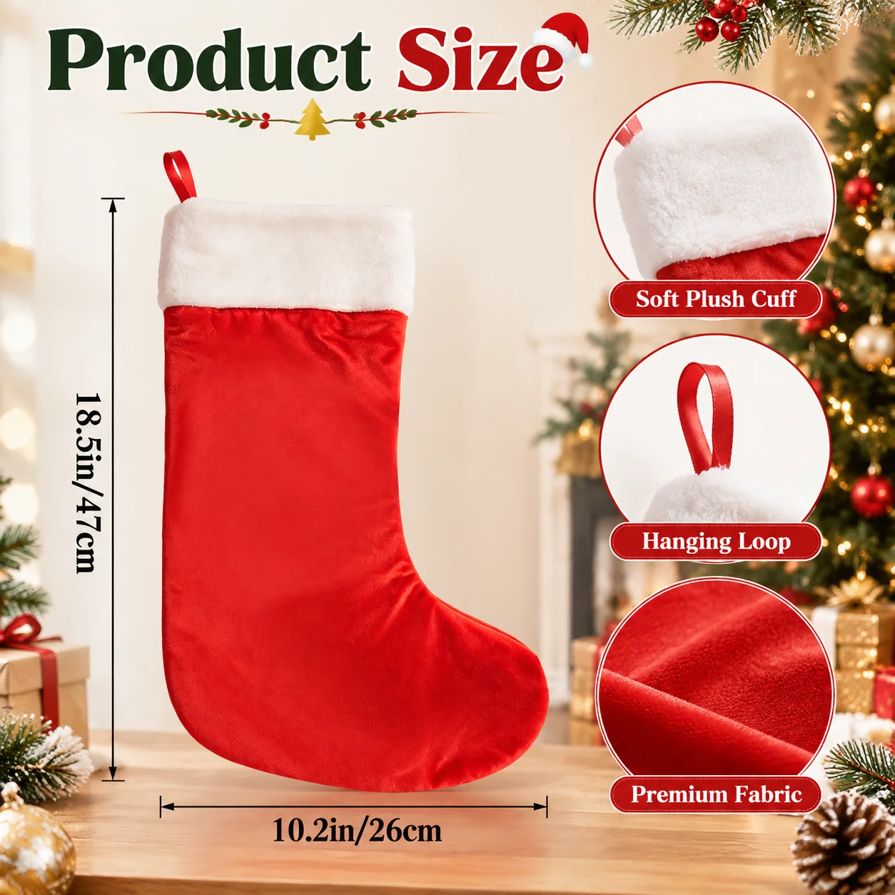 カスタムメイドのクリスマス柄ストッキング。暖炉、階段、壁、ク - Christmas Stocking Hanging のレビューと価格