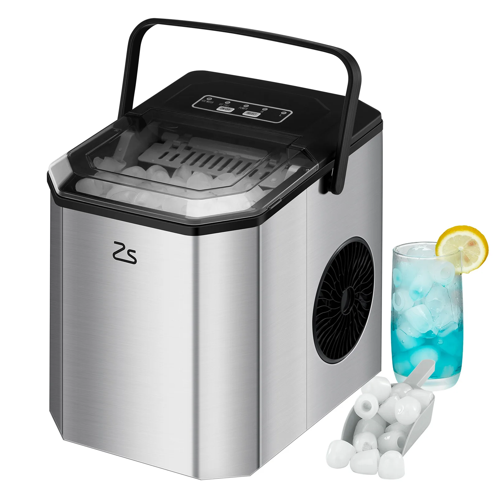 120W Ice Maker Countertop with Bullet Ice 26 Lbs/24h Portable Ice Machine  for Kitchen Office Bar Home Restaurants