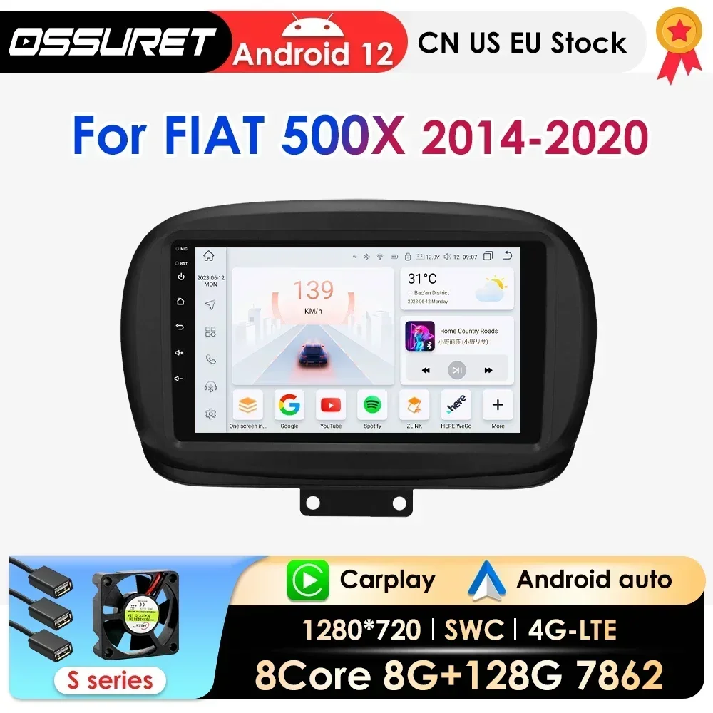 

AI Carplay Android Car Multimedia Intelligent Player for FIAT 500X 2014 2015 2016-2020 Navigation GPS Autoradio 4G 2Din 7862