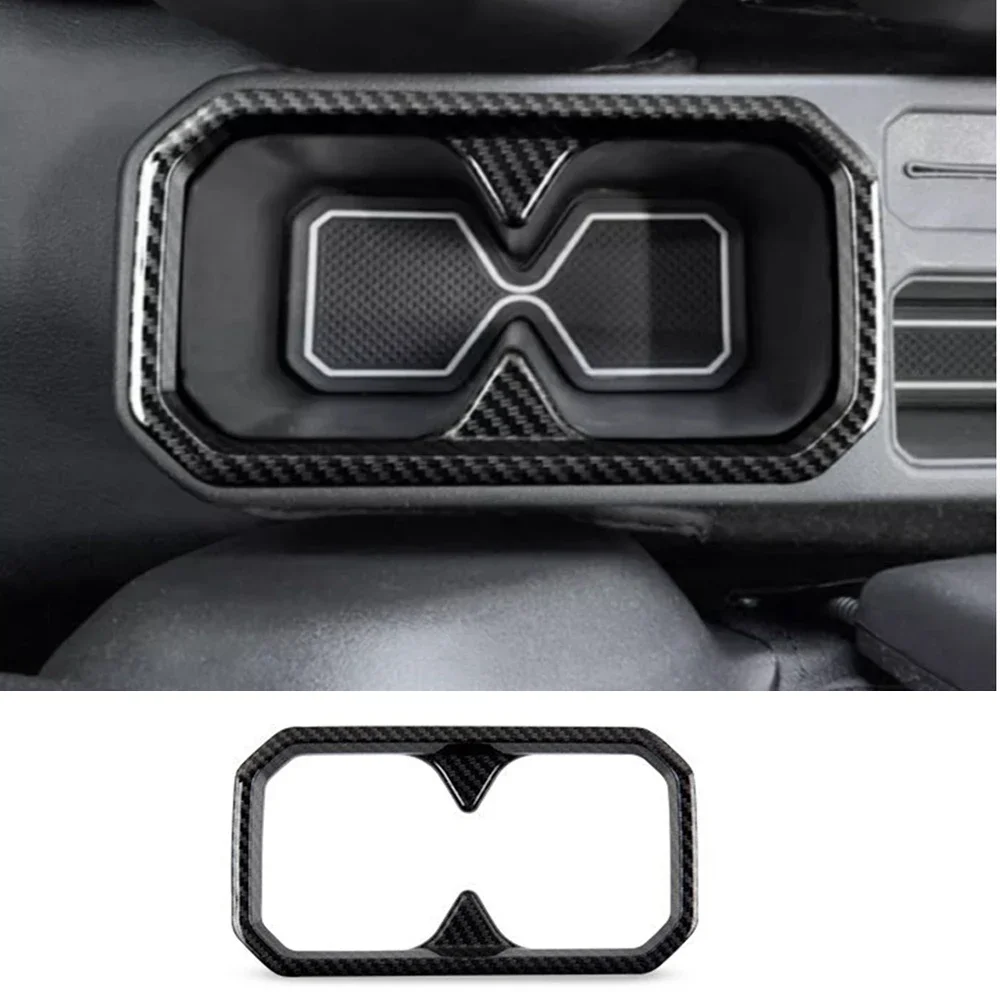 

Carbon Fiber ABS Car Central Water Cup Holder Frame Panel Cover for Suzuki Jimny 2019+