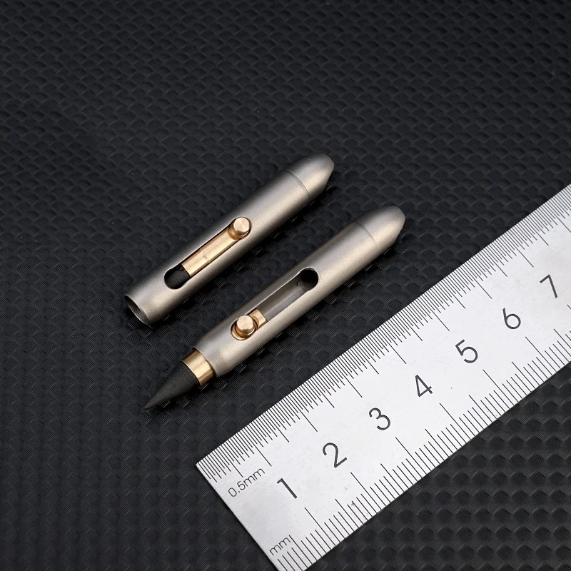 Titanium Alloy Portable Pocket Mini Emergency Writing Eternal Pen, No Sharpening, Erasable Pencil, Keychain Pendant