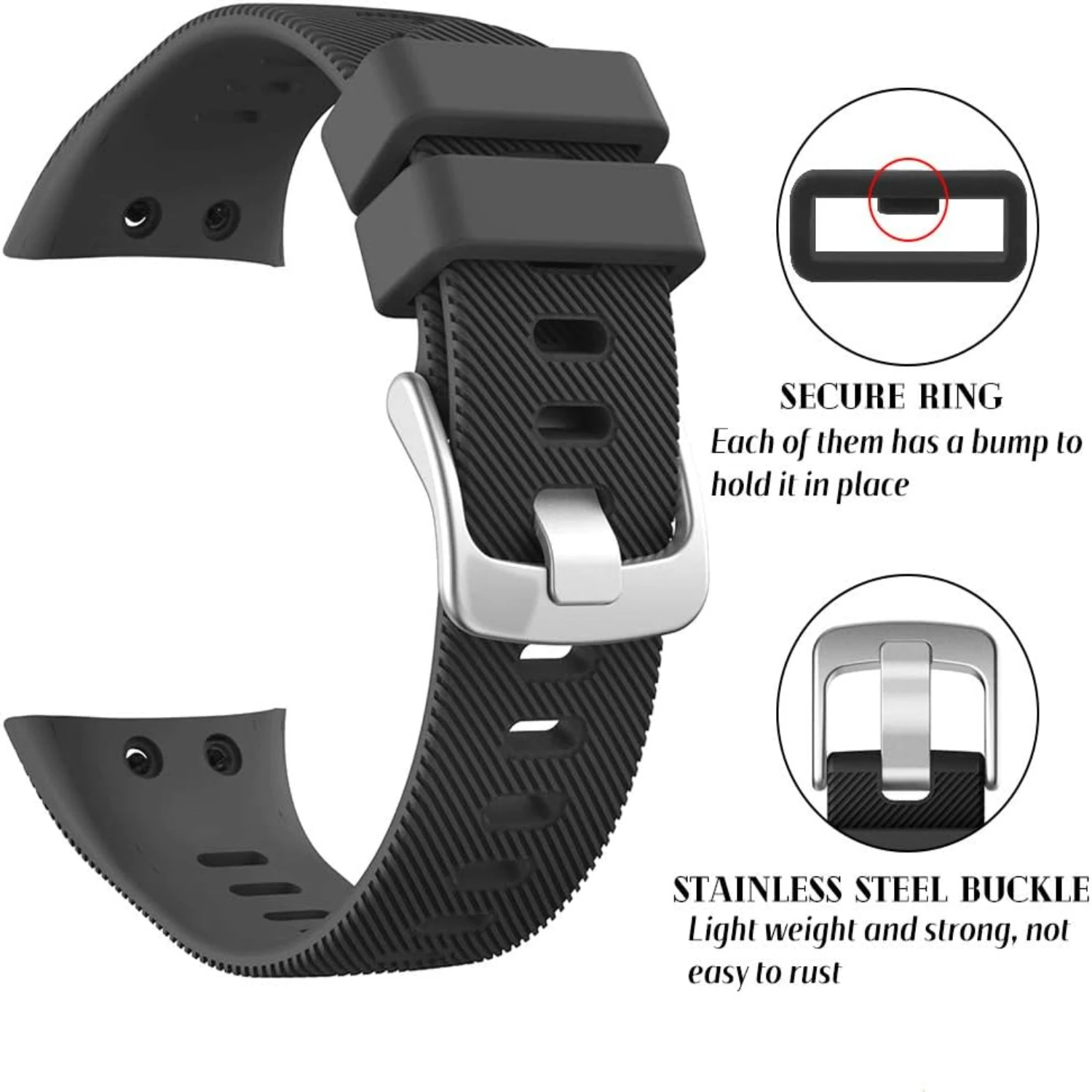 

Мягкий и гибкий силиконовый сменный ремешок для часов Garmin Forerunner 45S — максимальный комфорт и гибкость — подлинная посадка для