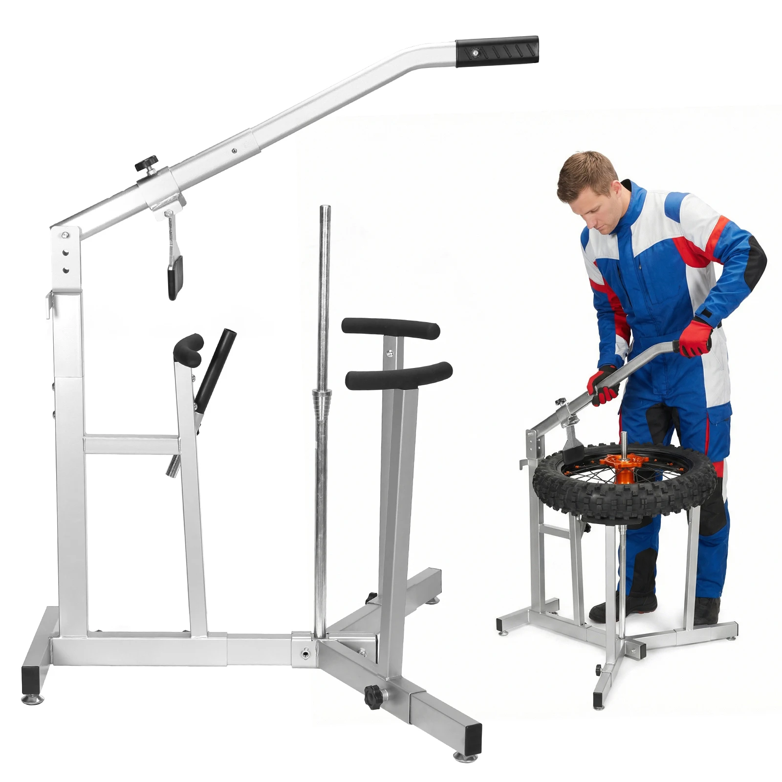 

Устройство для монтажа мотоциклетных шин на колесах от 16 до 21 дюймов, портативный ручной инструмент для снятия бортиков, для автомобилей, грузовиков, мотоциклов, гаражей