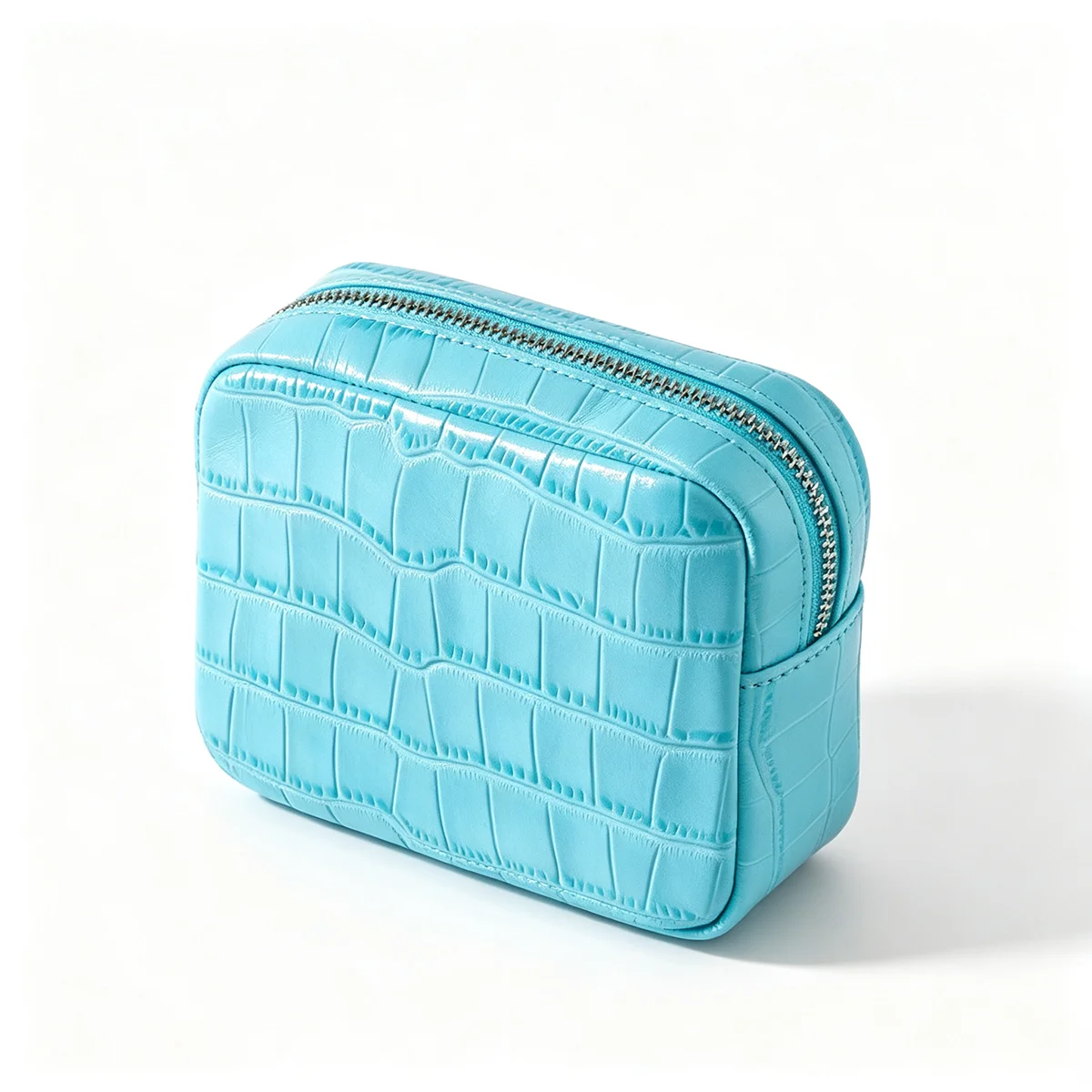 Echtes Leder mit Krokodilprägung Damen-Münzbörse Lippenstifthalter Kopfhörer-Schlüssel-Organizer Clutch Ausweiskartenetui Kosmetiktasche – Detail 21