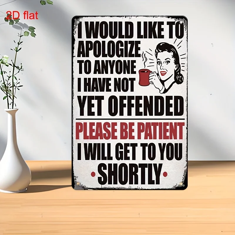 Retro Funny Apology Metal Wall Plaque Sorry Sign For Home Bar Cafe Garage Christmas Hanukkah Easter All Season Decoration