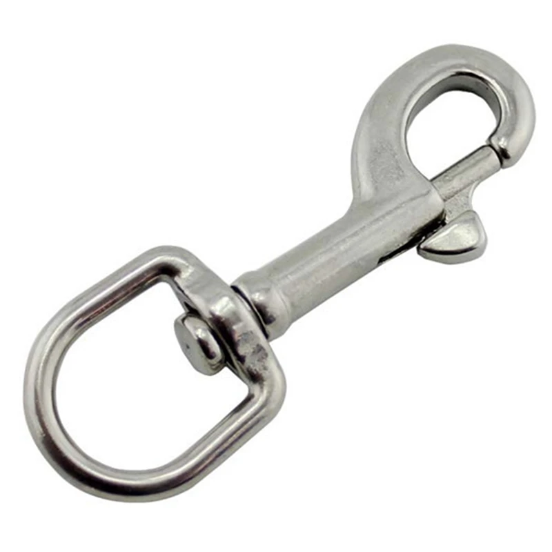 5 PCS Marine 316 Stainless Steel Oval Single-Ended Rotary Buckle Lock For Scuba Diving Dog Leash