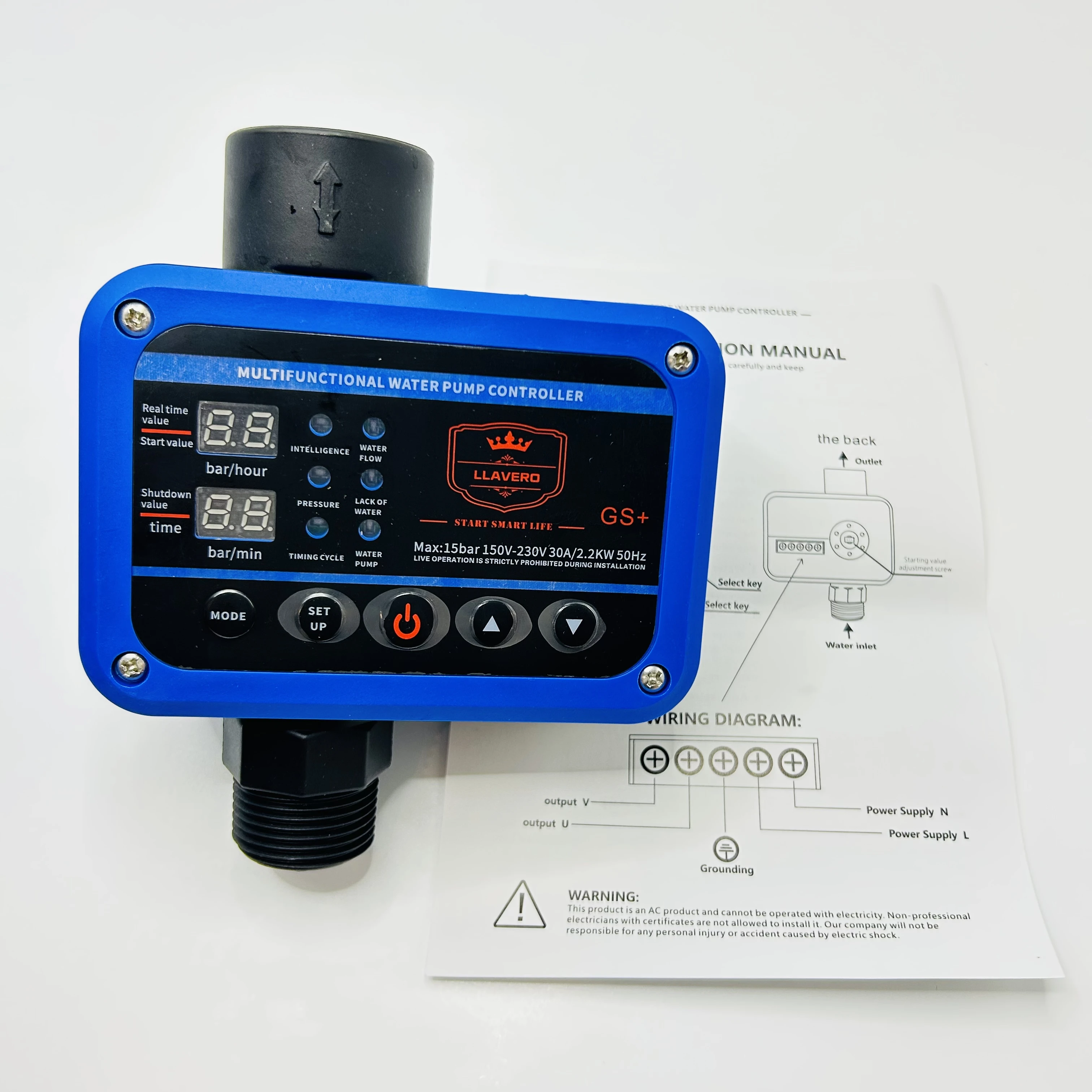 Controlador de Pressão da Bomba de Água Gspro Pequeno e Compacto Controlador de Pressão da Bomba de Água Ajustável Automático