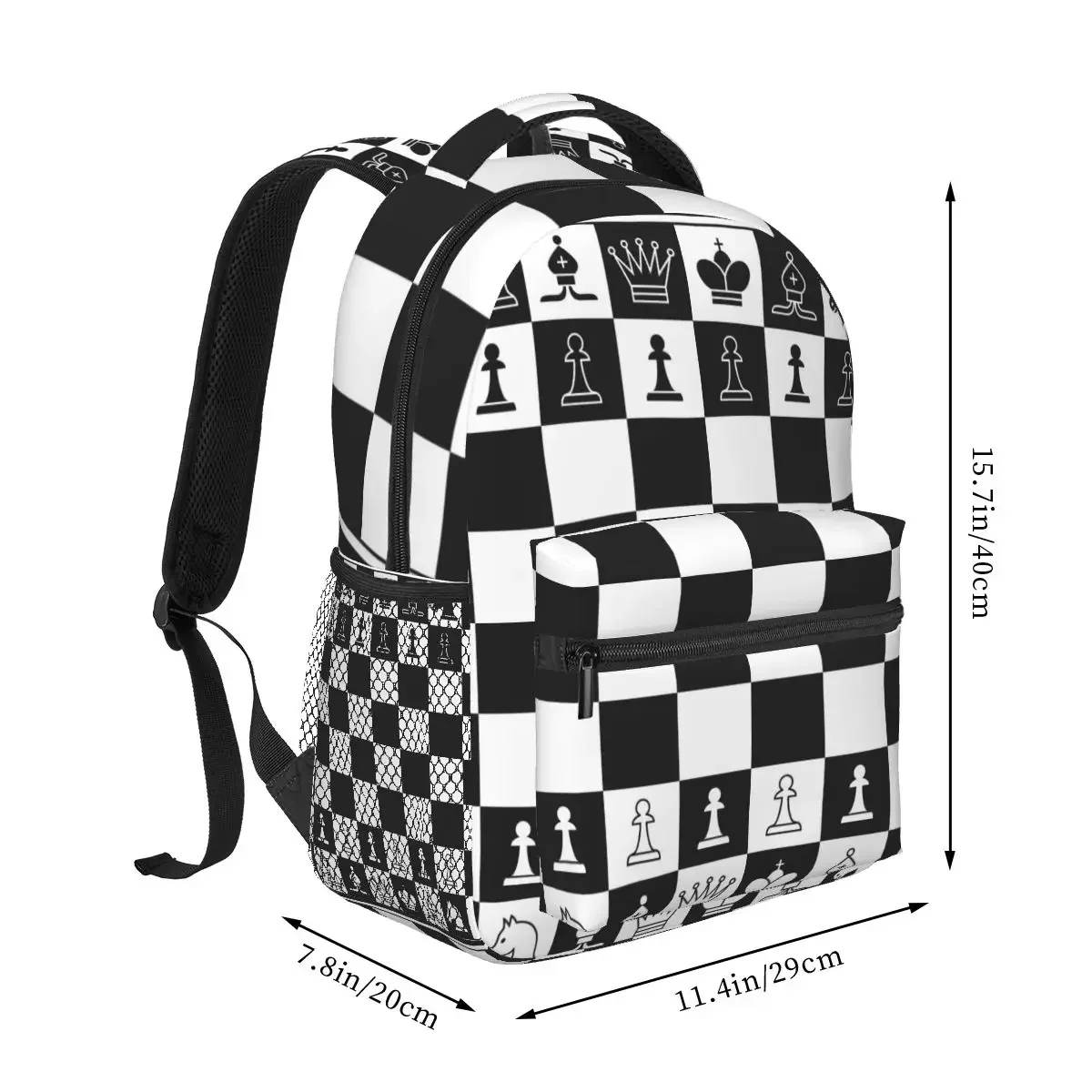 Men Woman Backpack Black and White Chess Board Schoolbag for Female Male 2023 Fashion Bag Student Bookpack