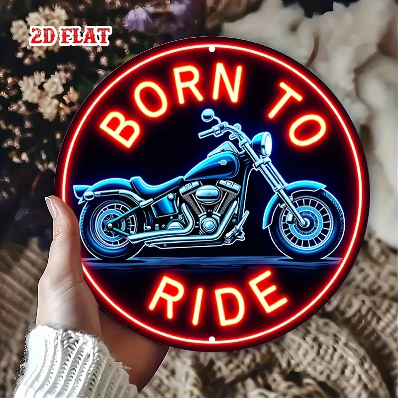 Vintage 2D Flat Round Tin Sign - 