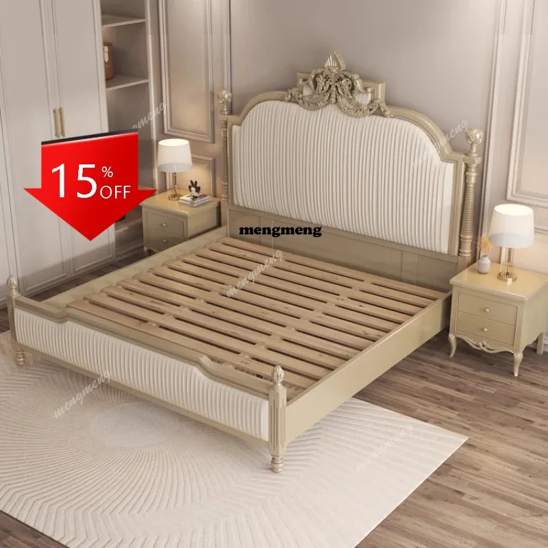 

C46Nordic wooden Double bed 180x200cm high-end minimalist design modern beds elegant comfortable camas modermas bedroom furnitur
