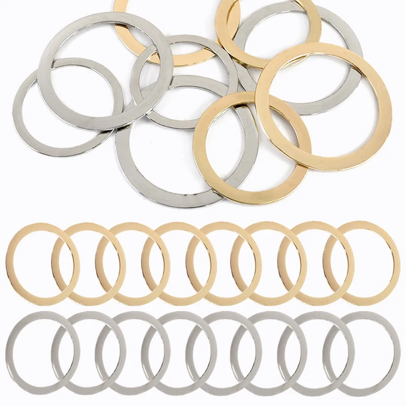 10Pcs Deepeel 40/50mm Metal Flat Round O Ring Bag Handle for Women Handbag Decor Loop Clasp DIY Hardware Bags Accessories