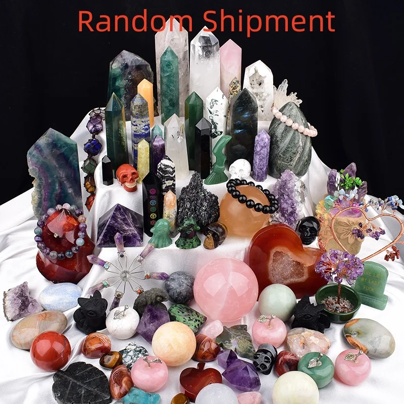 Natural Crystal Tower Carved Reiki HealingMineral Raw Stone Collection Box  Unique Gift Family Decoration Desktop Decoration
