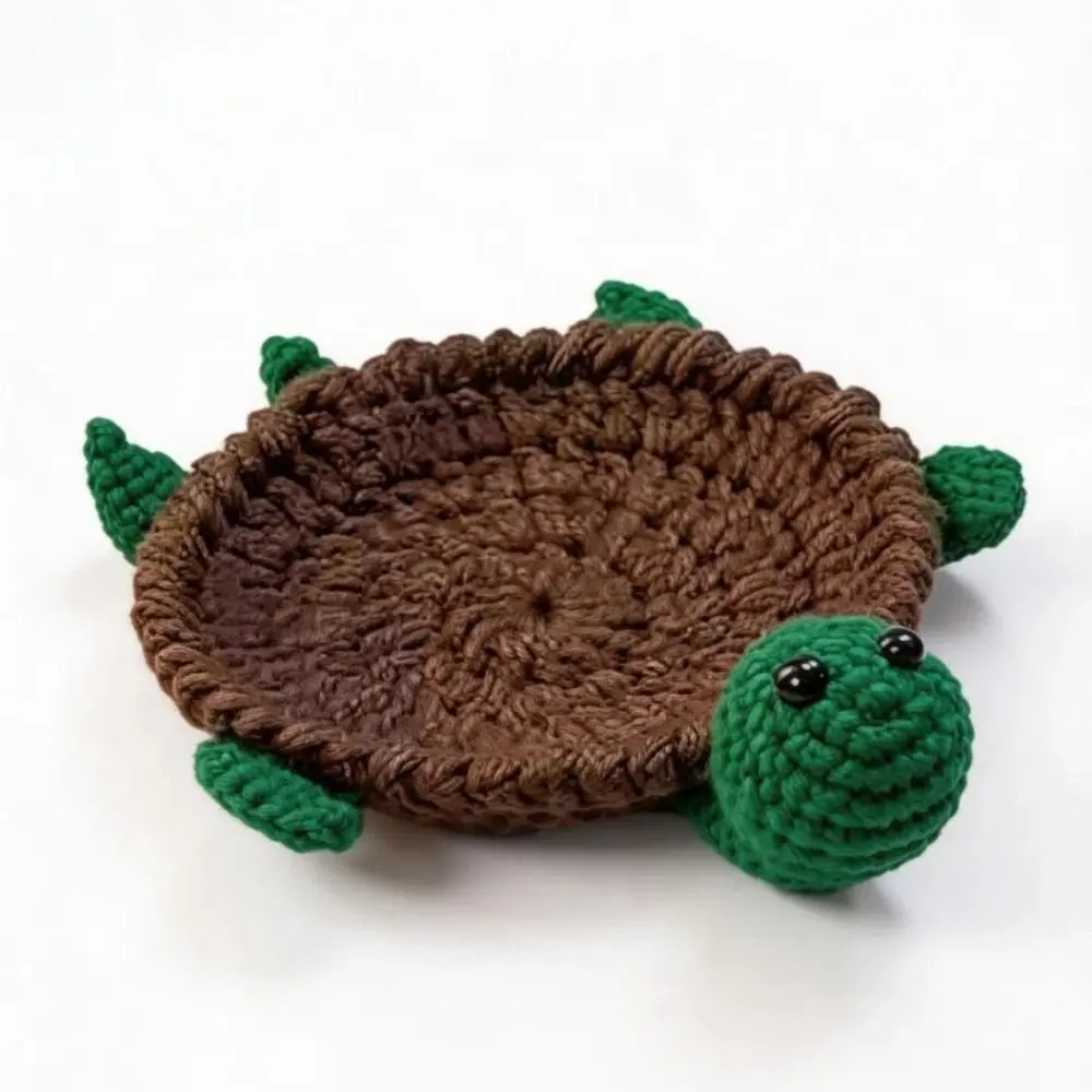 Handmade Crochet Craft Crochet Animal Coaster Non-slip Base Animal Shape Design Cute Cartoon Cup Mat Creative Cartoon Style