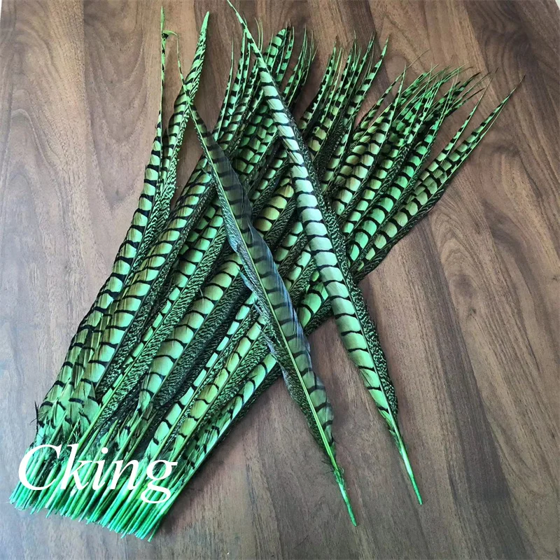 20PCS 70-75CM Deep Green Dyed Pheasant Side Tails Feather Plumes Decoration Wedding Accessories Carnival Decoration for Clothes