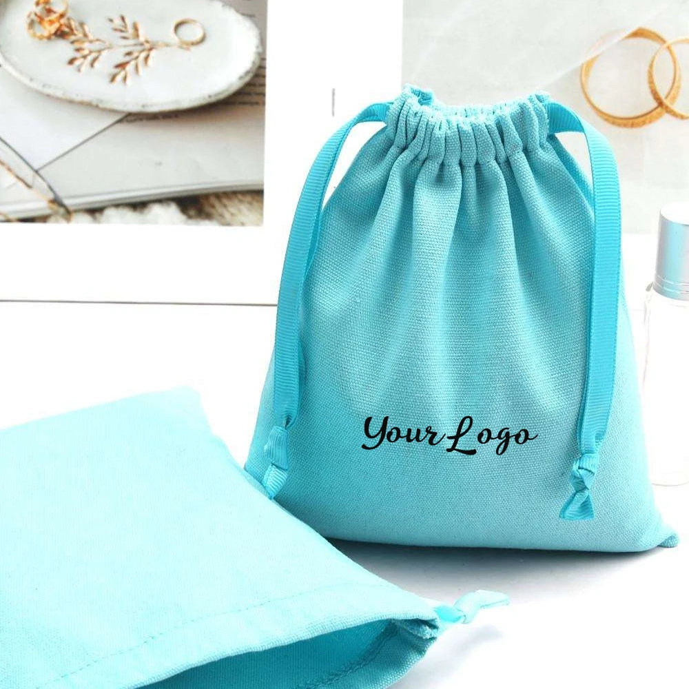 

100 шт., комплект из хлопка и льна с логотипом, карманные сумки, ювелирные изделия, духи, мешковина на шнурке, конфеты, сувениры для свадебной вечеринки