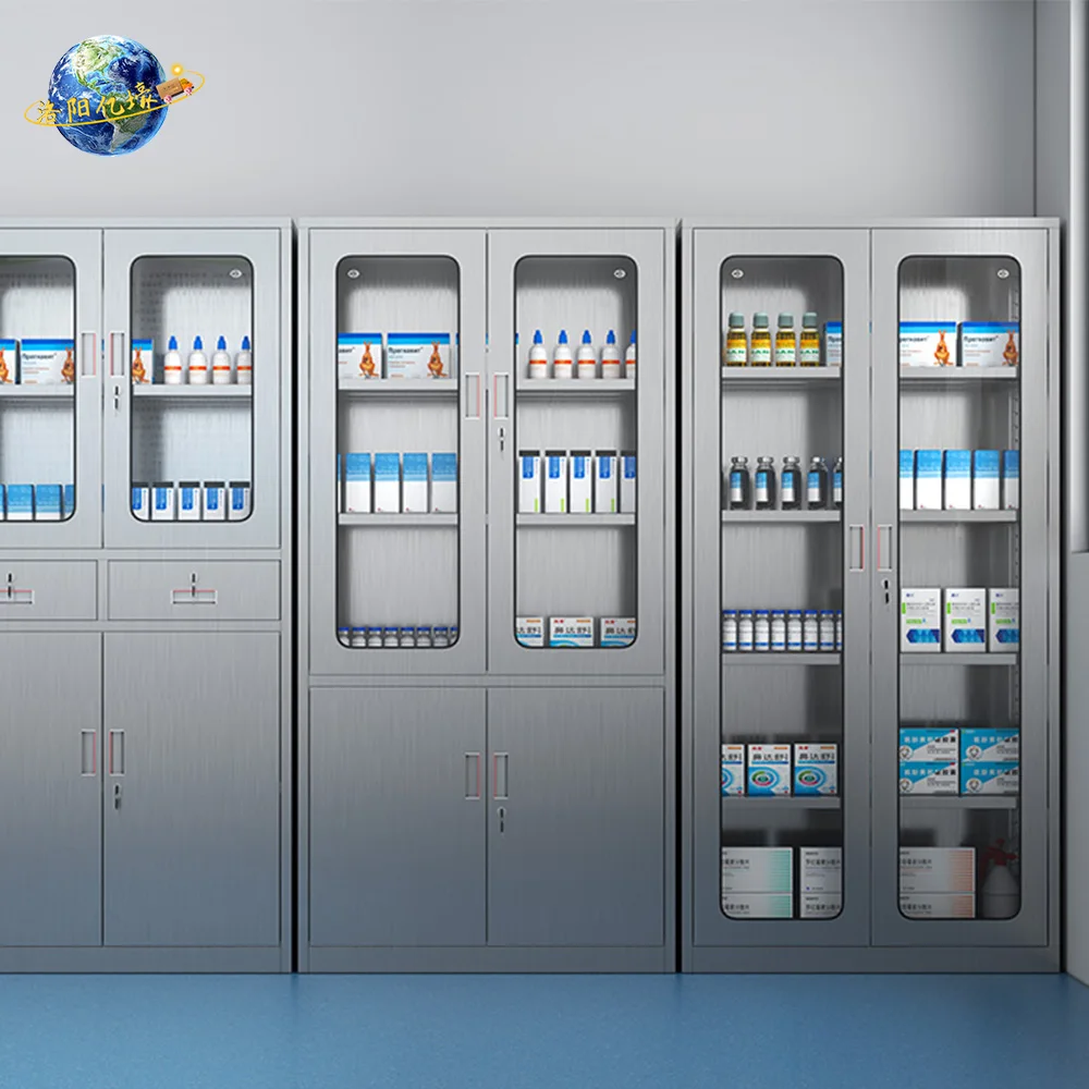 Armadietto ospedaliero in acciaio inossidabile con serratura per esposizione dei farmaci e funzionalità operative per stanze pulite