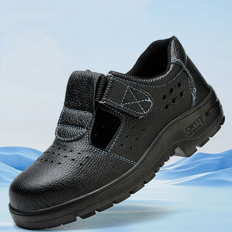 

Мужские повседневные дышащие стальные носки, рабочая обувь, рабочие сандалии из мягкой кожи, летние защитные ботинки, безопасная обувь, безопасная обувь