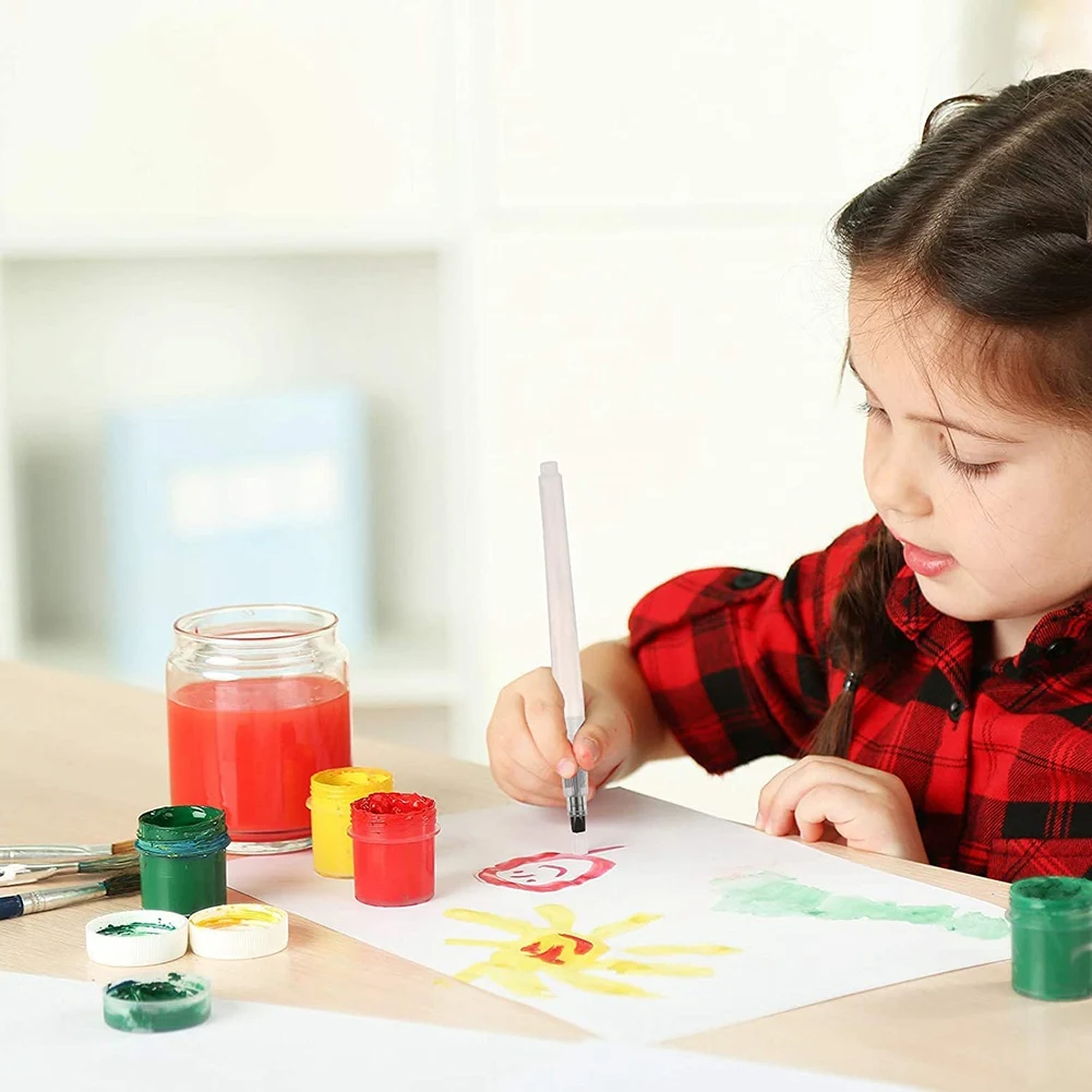 Juego de pinceles para acuarela, 12 pinceles para pintura al agua, pinceles de acuarela recargables para estudiantes, fiestas, manualidades (12 piezas)