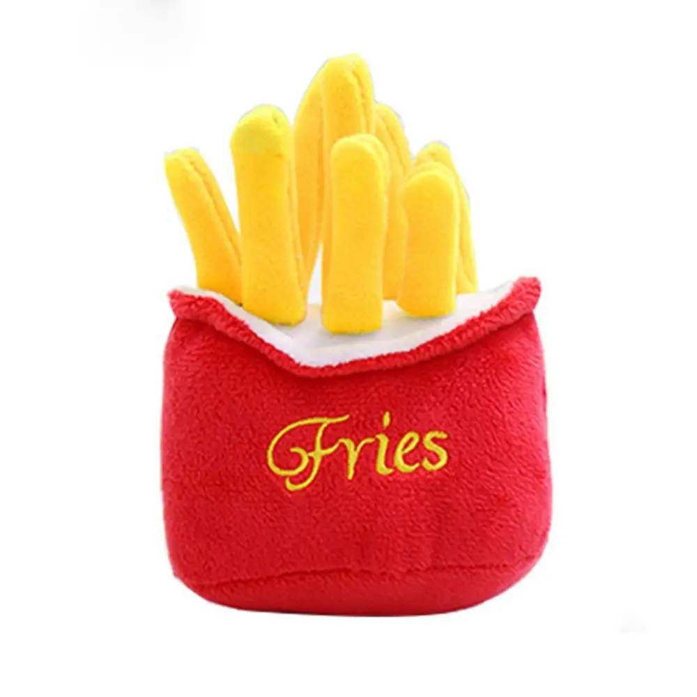 

Durable Bite Resistant Burger Puppy Playing French Fries Squeaky Pet Supplies Pet Interacative Dog Toys Pet Chew Toys
