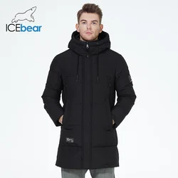 ICEbear-Puffer Parkas de comprimento médio masculino, jaquetas casuais, casaco de algodão, inverno, 2023, MWD3061D