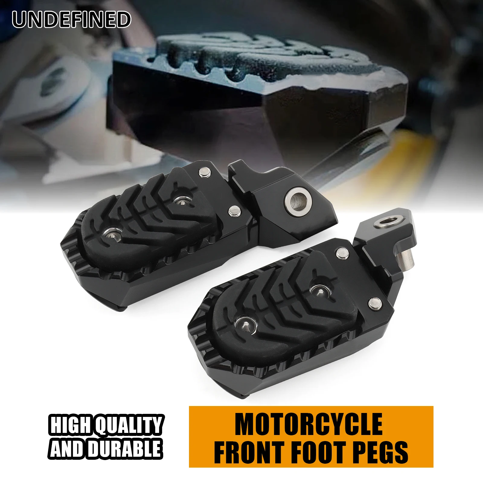 

Motorcycle Black Front Foot Pegs Adjustable Footrest Pedals Footpegs For BMW R1200GS R1250GS R 1200 GS ADV R 1250 GS Adventure