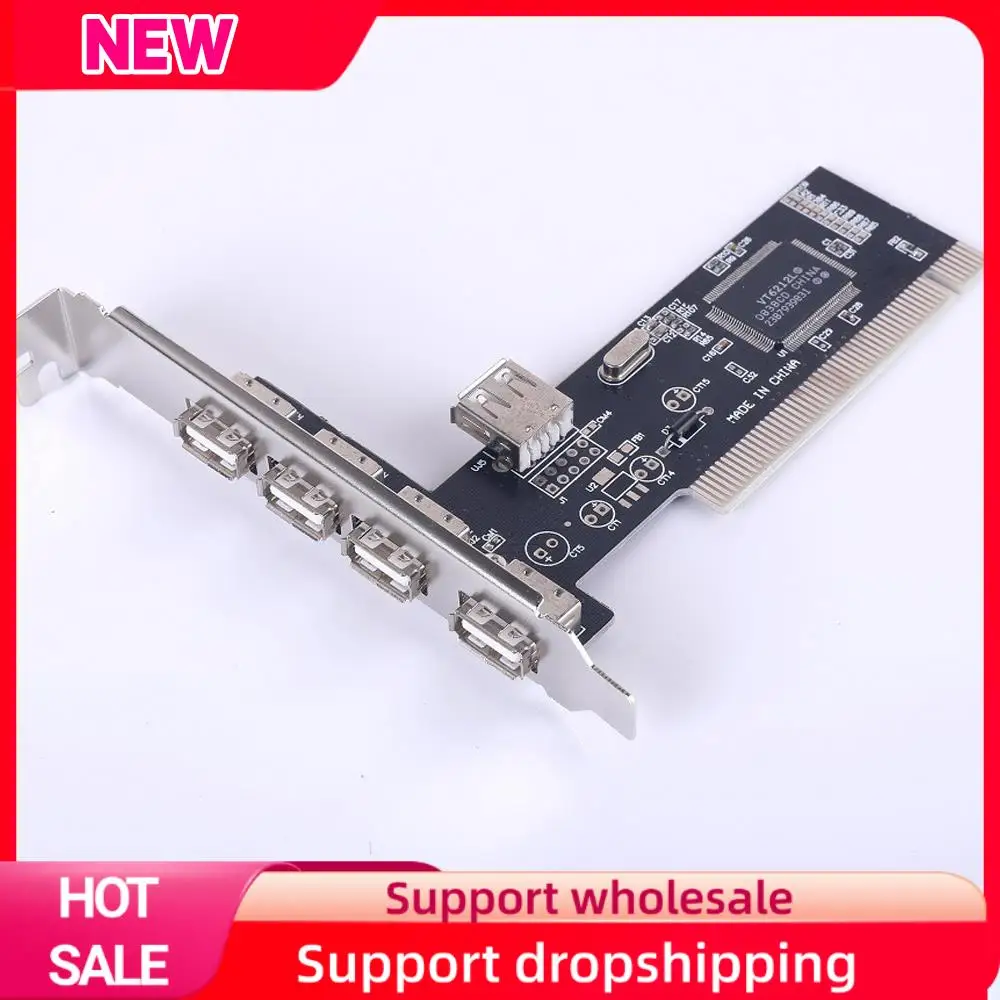 Superior USB 2.0 4 Port 480Mbps High Speed VIA HUB PCI Controller Card Adapter PCI Cards For Vista Windows ME XP 2000 98 SE