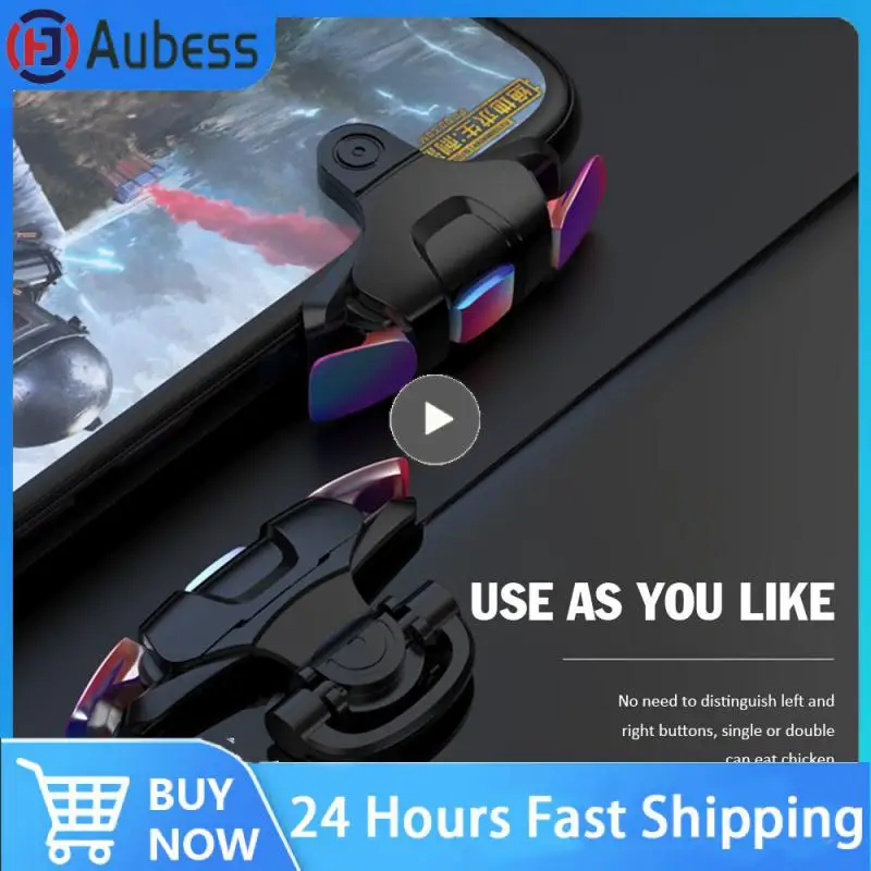 عصا تحكم للهاتف المعدني الملون عالي الجودة قابلة للتعديل لوحدة تحكم مطلق النار PUBG Mobile Gaming Trigger L1R1