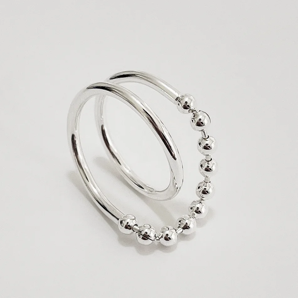 Women's Gold Plated 925 Sterling Open Chain Ball Ring