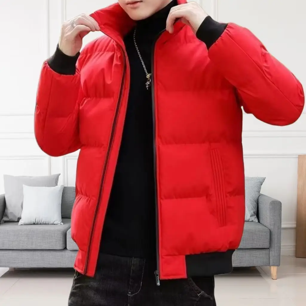 

Men's Thiened down Cotton Jaet Winter Casual Youth Outerwear Faionable Versatile Cotton Coat Top Knot Element