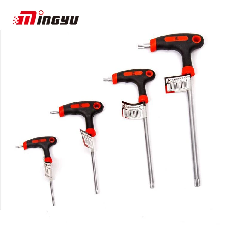 1pc Box End Wrench Bicycel Repair Tool Anti Tamper Proof Torx Key Bit Wrench T-Shape Long Sleeve Arm Star Hex Key Spanner