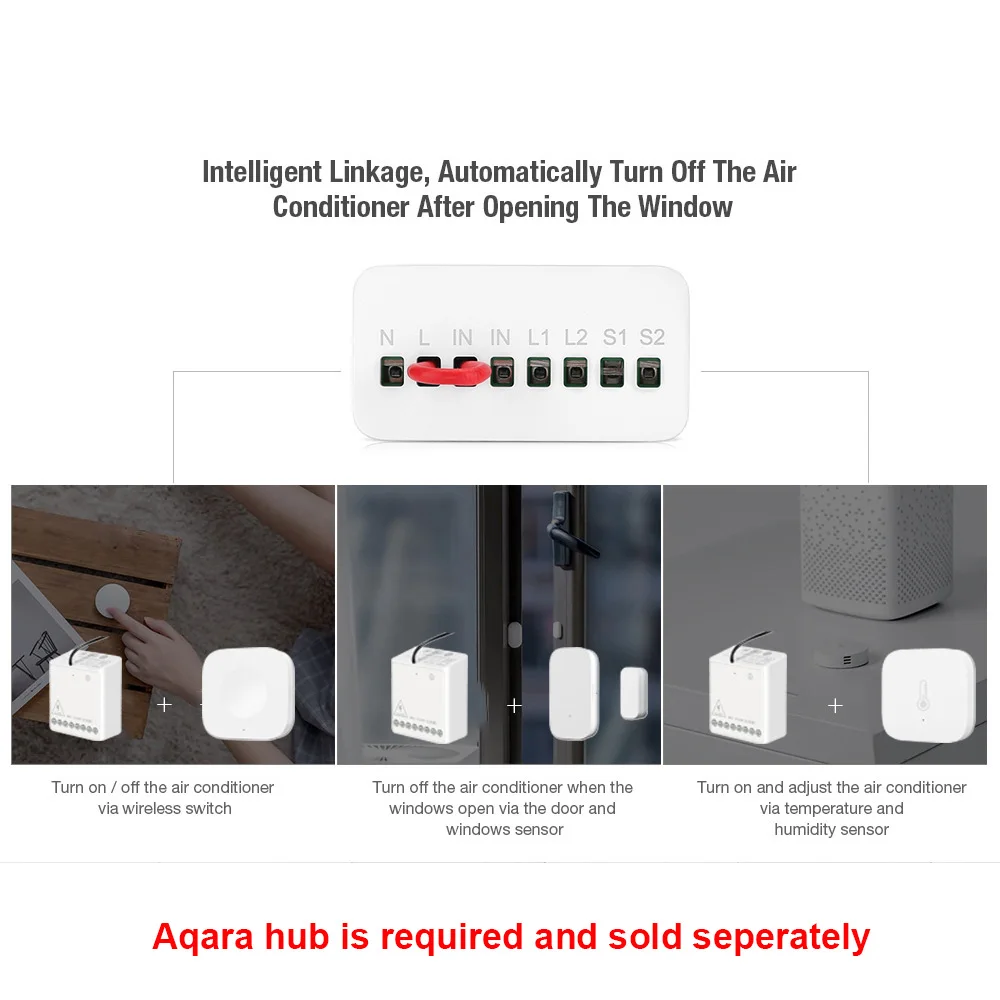 Original Aqara two-way Control Module Relay Switch Controller Zigbee Smart Timer Channels Works With Xiaomi Mi Home Homekit APP