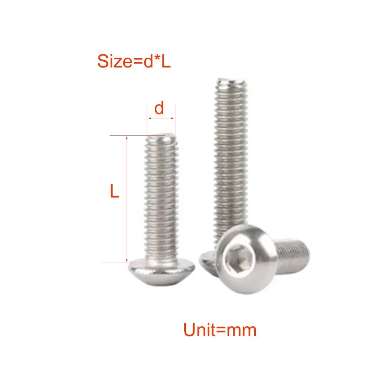 316 Stainless Steel Round Head Hexagon Socket Screw M4M5M6M8