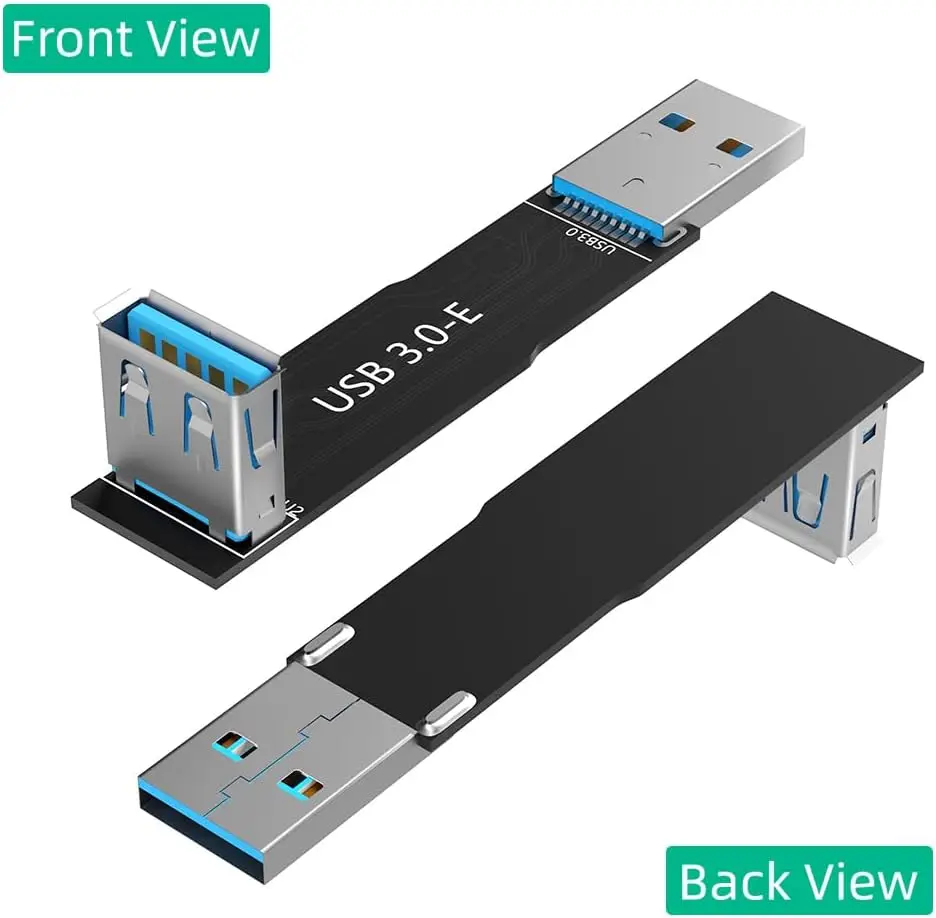 JavicTech  USB3.0 E Extender Board Male to Female Adapter 90 Degree For PC Connection And General Use Applications