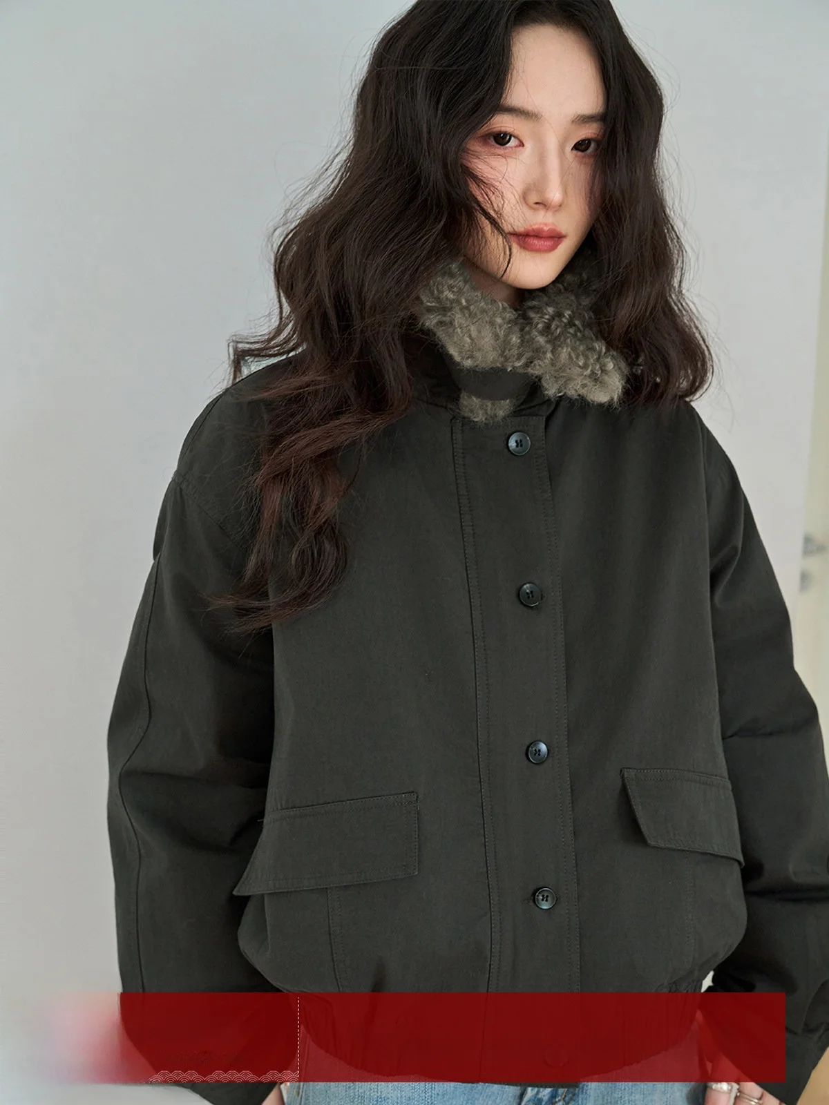 

MoZa Deep ey 90 White Du down Jaet Women's Winter ort Thi Warm Coat with Fur Collar Straight Cut Long Sve Zipper