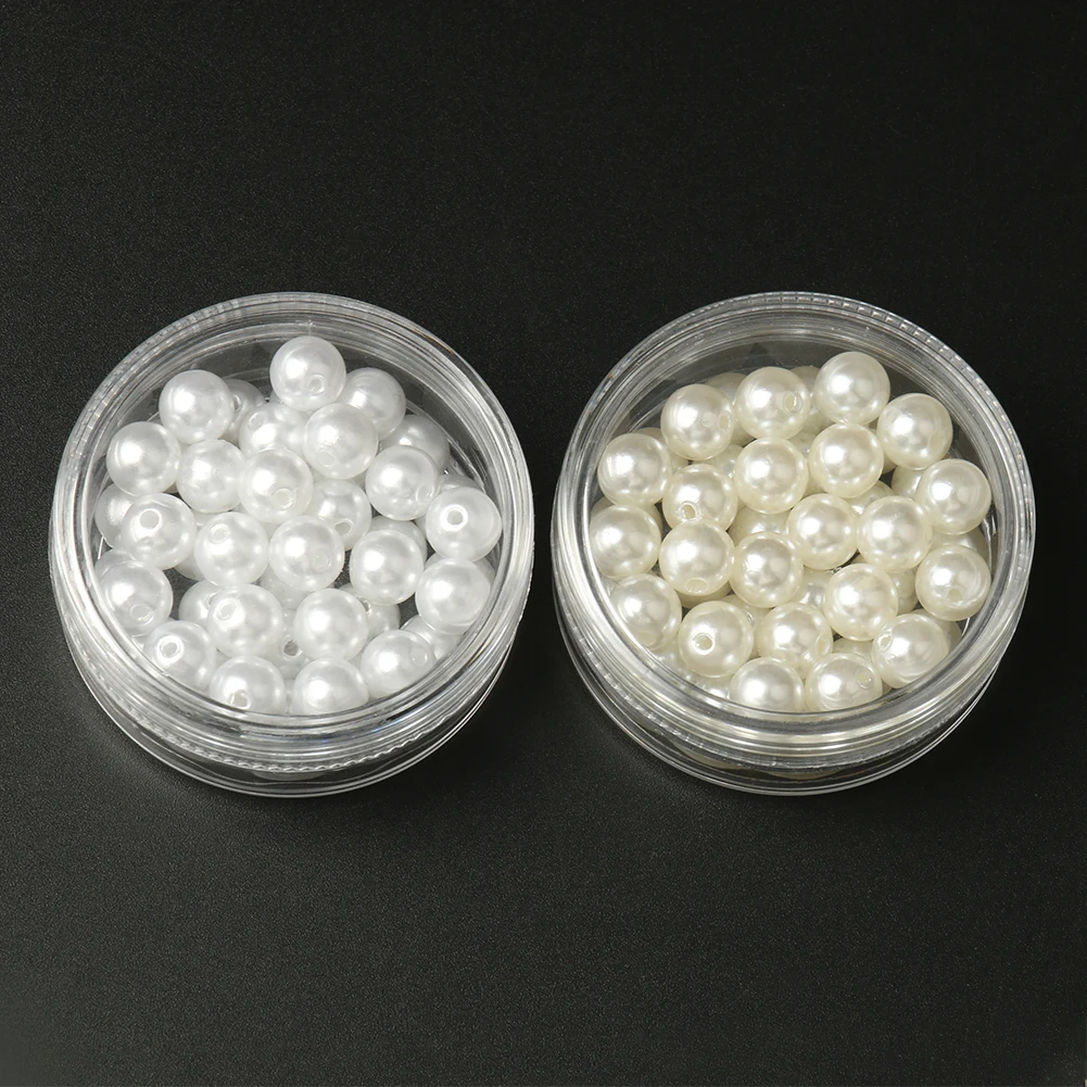 60-1000pcs ABS Pearl Beads Loose Round Beads Craft For Fashion Jewelry Making Acrylic DIY Imitation Beads 4mm/6mm/8mm/10mm/12mm