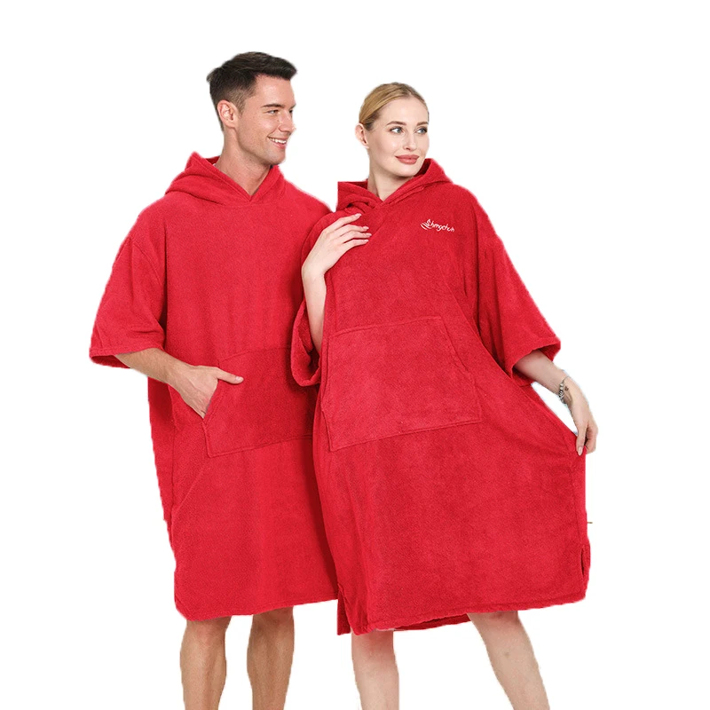 Men Microfiber Cloak Wetsuit Changing Bathrobe Beach Poncho Towel Outdoor Absorbent Quick -drying Hooded Bath Towels Women