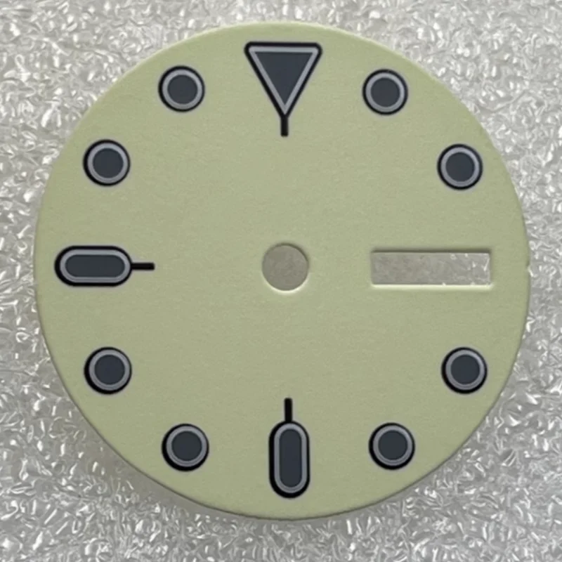 หน้าปัด NH36 28.5มม. สีเบจ C3สีเขียวล้วนหน้าปัดเรืองแสงสำหรับ NH36นาฬิกาเคลื่อนไหว