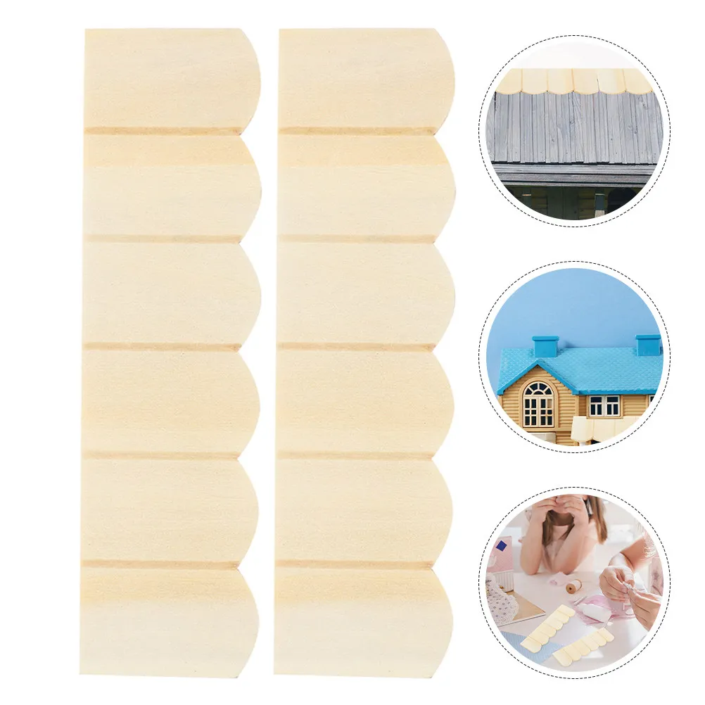 

36 шт. деревянных миниатюрных черепичных элементов для кукольного домика, заготовки для самостоятельной сборки, украшения для сада и мини-мебели