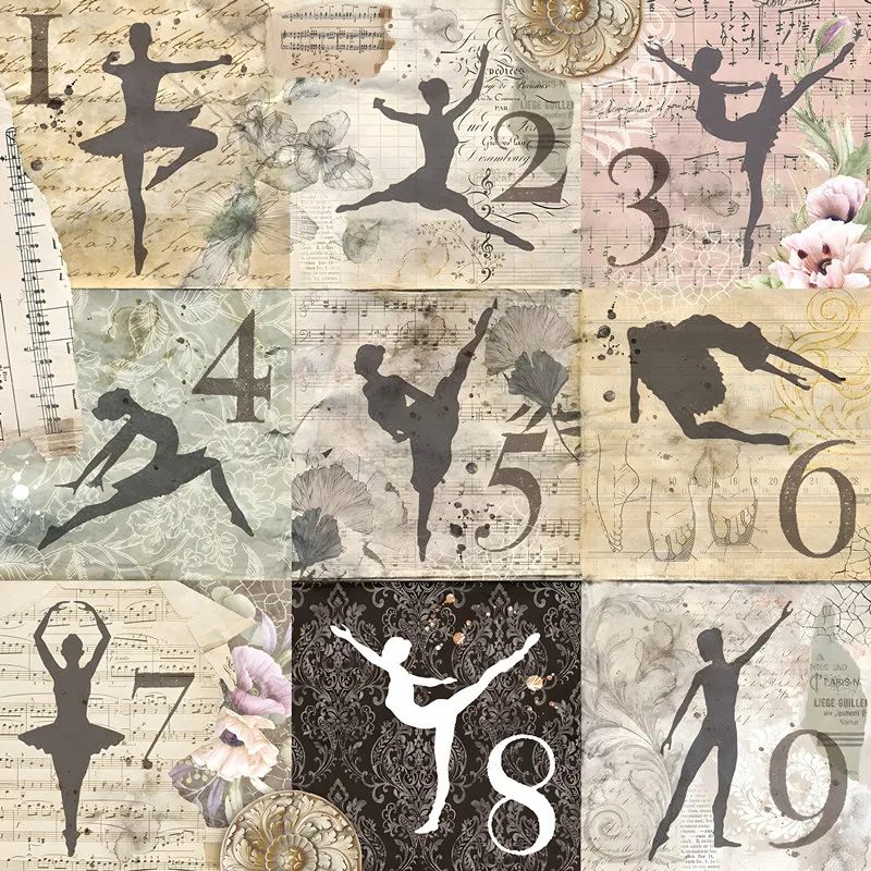 Ballet Girls Swan Sticker DIY Scrapbooking Junk Journal Deco Scrapbooking Collage Background Diary Craft Gift Seal Sticker