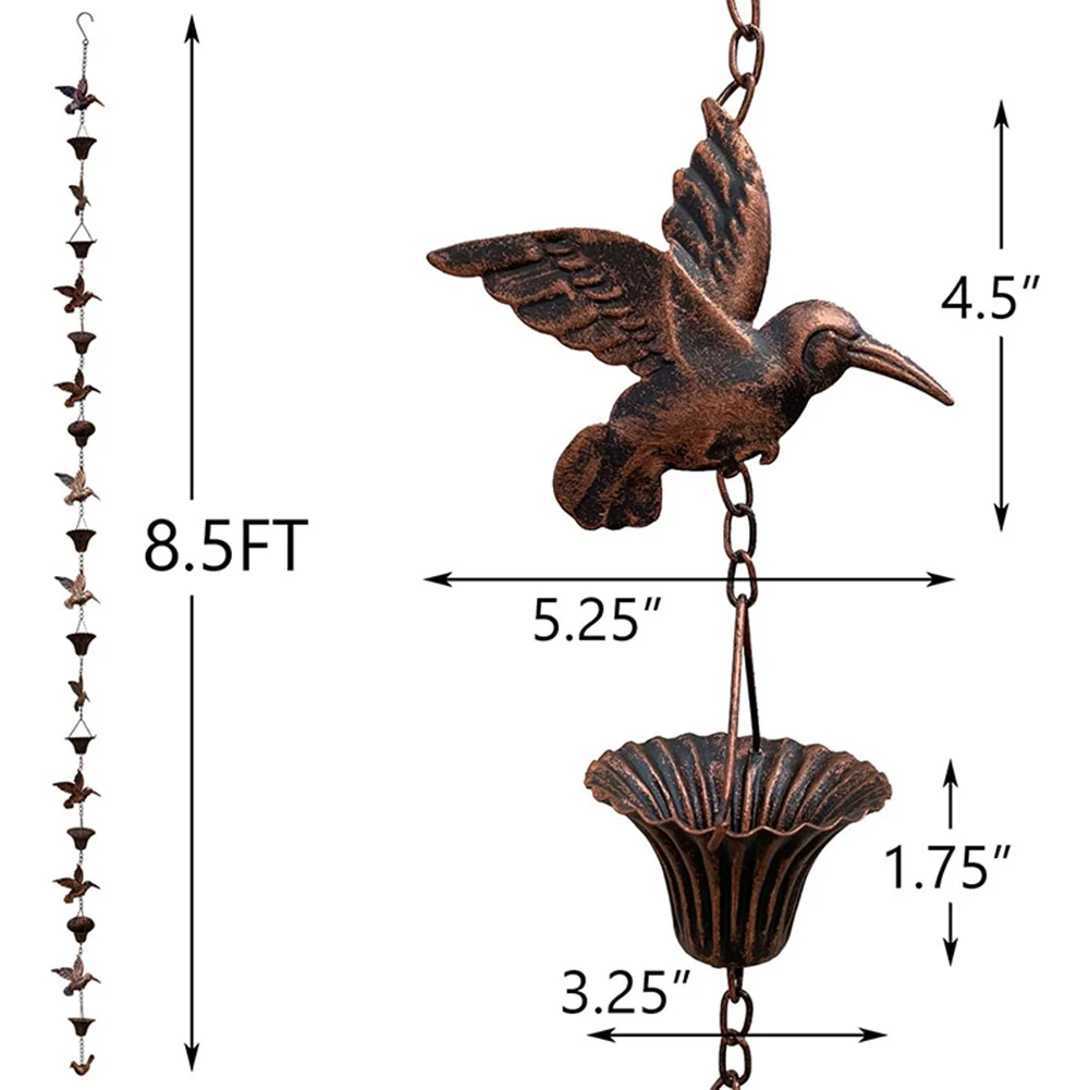 1 Pcs 8.5ft Chain Rain Chain Suitable For Outdoor Decorative Eaves Outdoor Garden Eaves Decoration Accessories