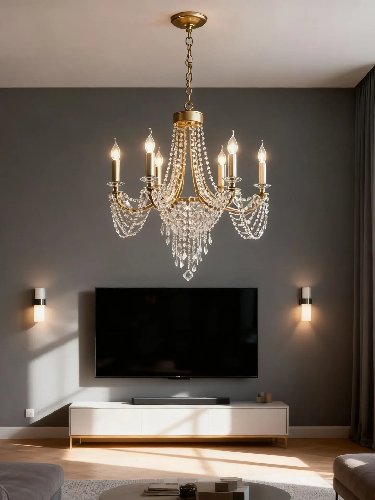 

New Design French Dining Room Pendant Light American Crystal Chandelier Modern Simple Living Room Bedroom Children's
