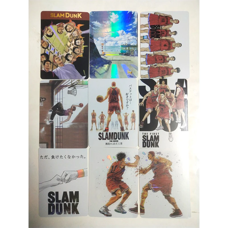 9 pz/set Slam Dunk personaggi Anime Sakuragi Hanamichi fai da te Flash Card fatta in casa regalo di compleanno di natale gioco giocattoli collezione