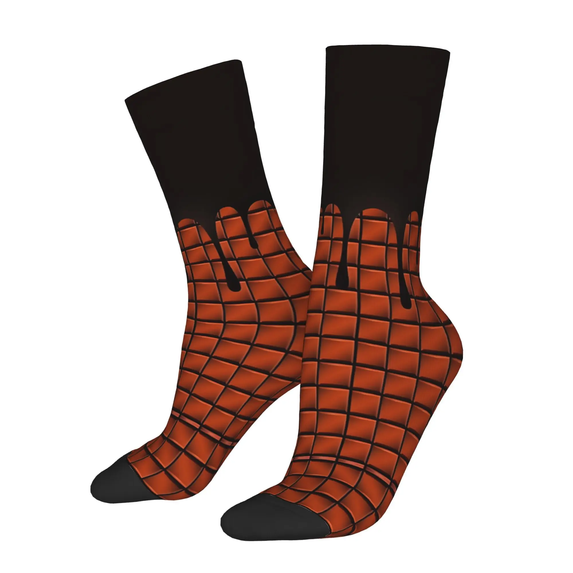 1pc Dripping Chocolate Printed Men's Socks  Novelty Hip Hop Harajuku Pattern Crew Sock Casual Gift