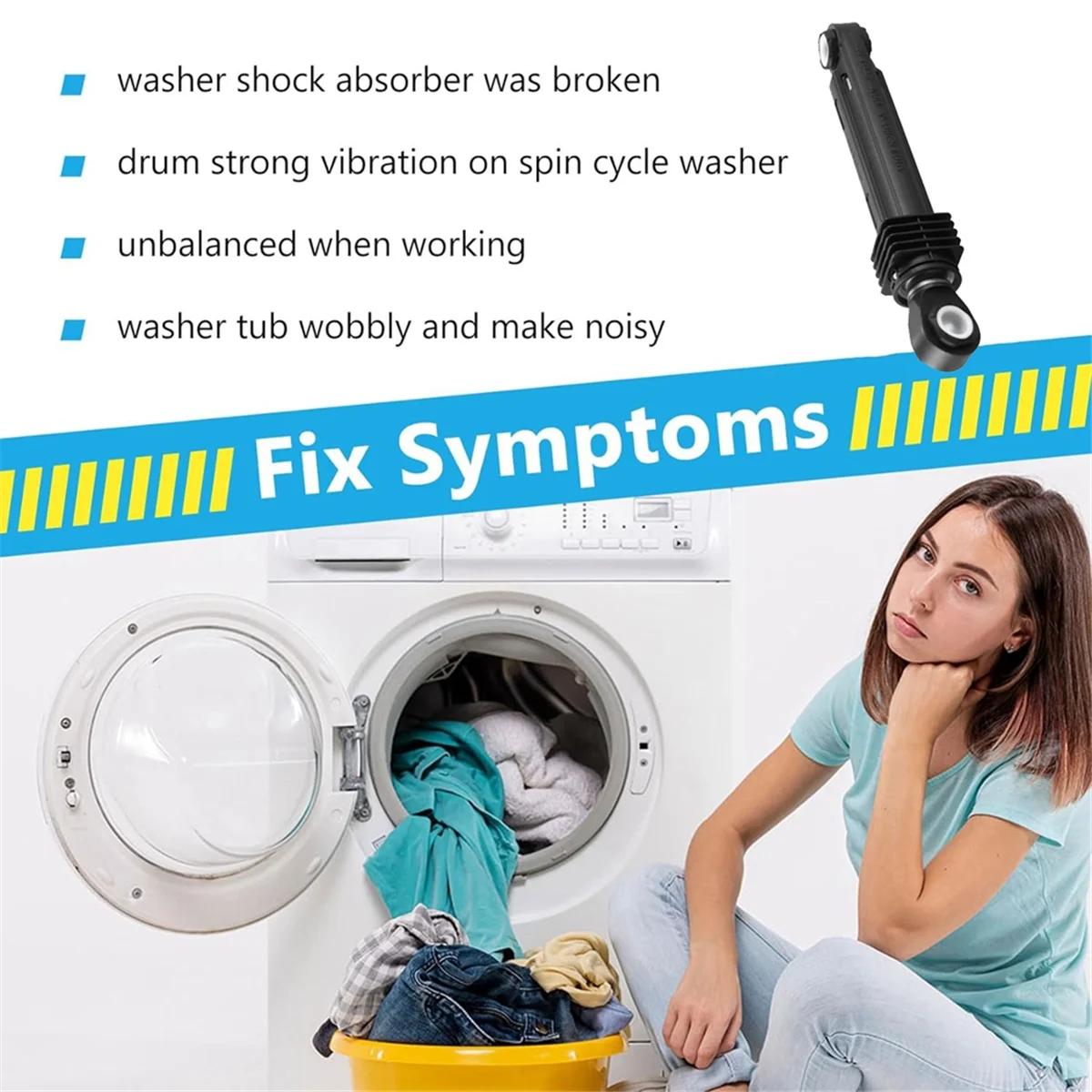 

RIRI 4Pcs 100N for LG Washing Machine Shock Absorber Washer Front Load Part Washer Shock Absorber