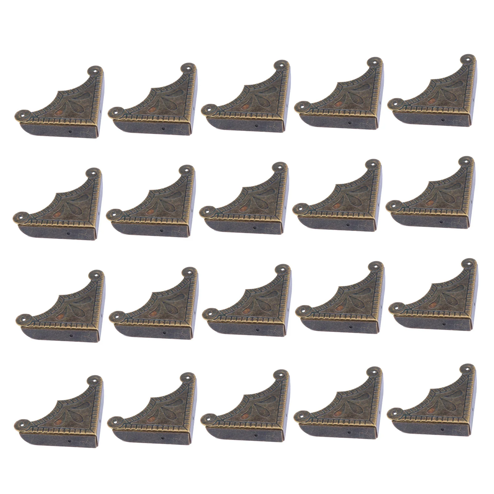 20개입 장식용 청동 모서리 보호대 선물 상자 시가 상자 가구 모서리용 강력한 금속 보호대 레트로 마감