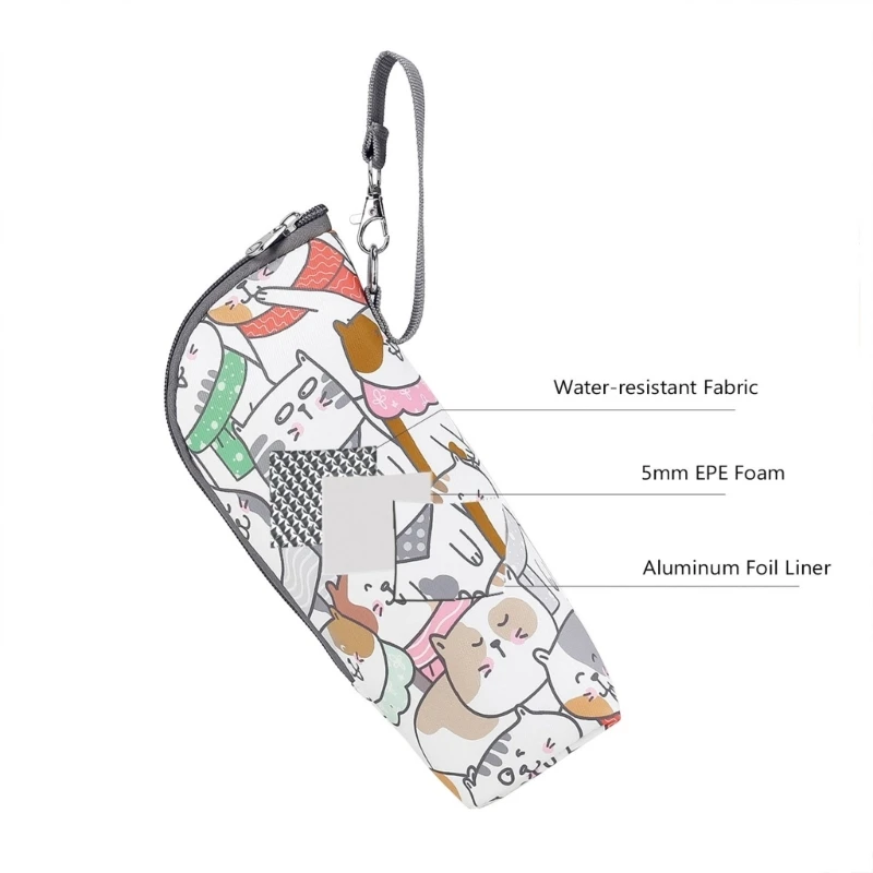 Baby Milk Bottle Insulation Bag Printed Travel Carry Case Portable Feeding Bottle Thermal Handbag Strollers Hanging Bag