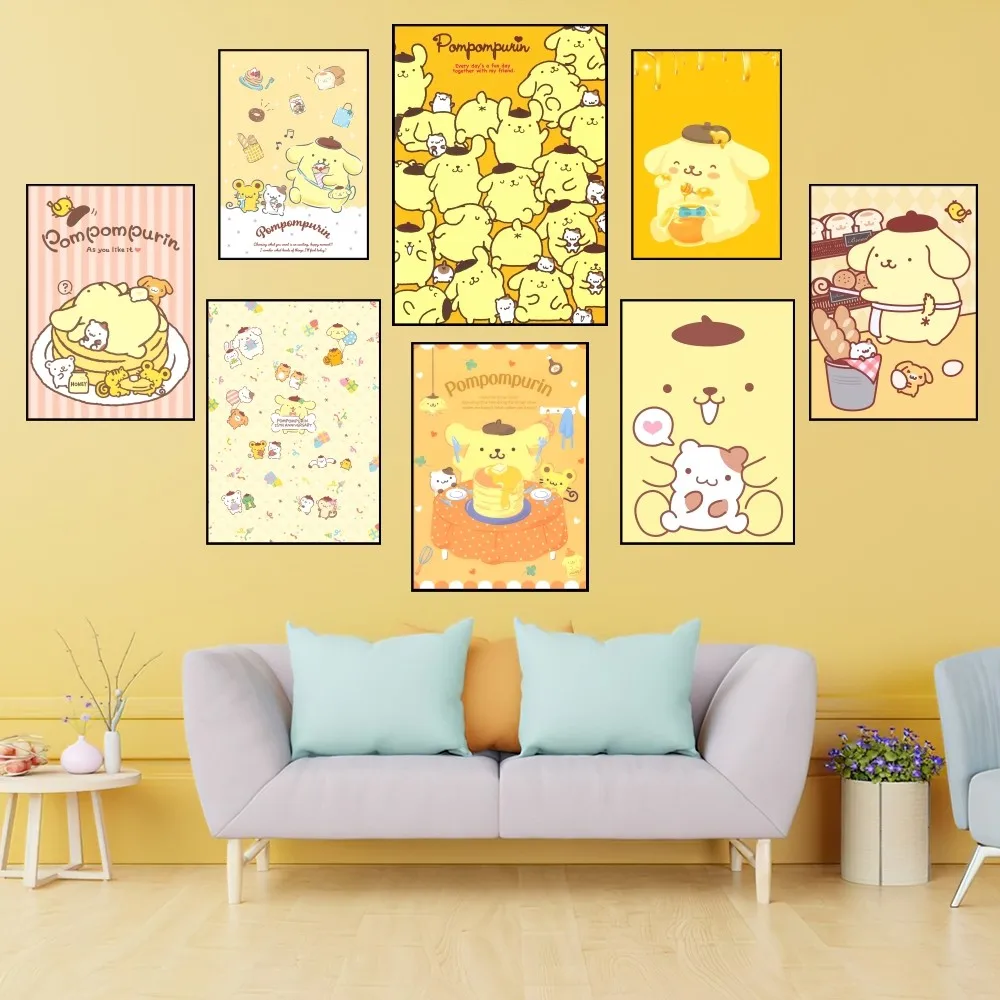 Cartoon Pom Pom Purin Poster Prints Wall Painting Bedroom Living Room Decoration Office Small