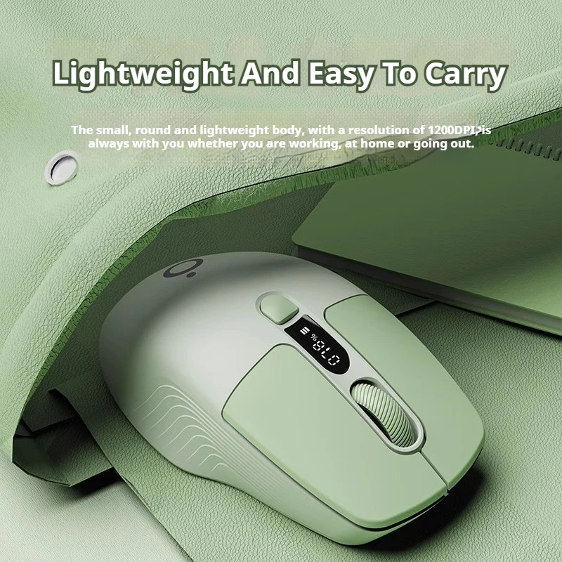 EWEADN Wireless Bluetooth Rechargeable Silent Mouse, Portable and Compact with Remaining Power Display, for Gaming and Office